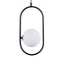GLOBOSTAR® HAMBURG 00589 Μοντέρνο Κρεμαστό Φωτιστικό Οροφής με Ντουί 1 x G9 AC 220-240V IP20 - Μαύρο & Λευκό - Μ20 x Π15 x Υ40cm - ledmania.gr
