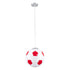 GLOBOSTAR® FOOTBALL 00646 Παιδικό Κρεμαστό Φωτιστικό Οροφής με Ντουί 1 x E27 AC 220-240V IP20 - Λευκό & Κόκκινο - Μ25 x Π25 x Υ25cm - ledmania.gr