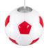 GLOBOSTAR® FOOTBALL 00646 Παιδικό Κρεμαστό Φωτιστικό Οροφής με Ντουί 1 x E27 AC 220-240V IP20 - Λευκό & Κόκκινο - Μ25 x Π25 x Υ25cm - ledmania.gr