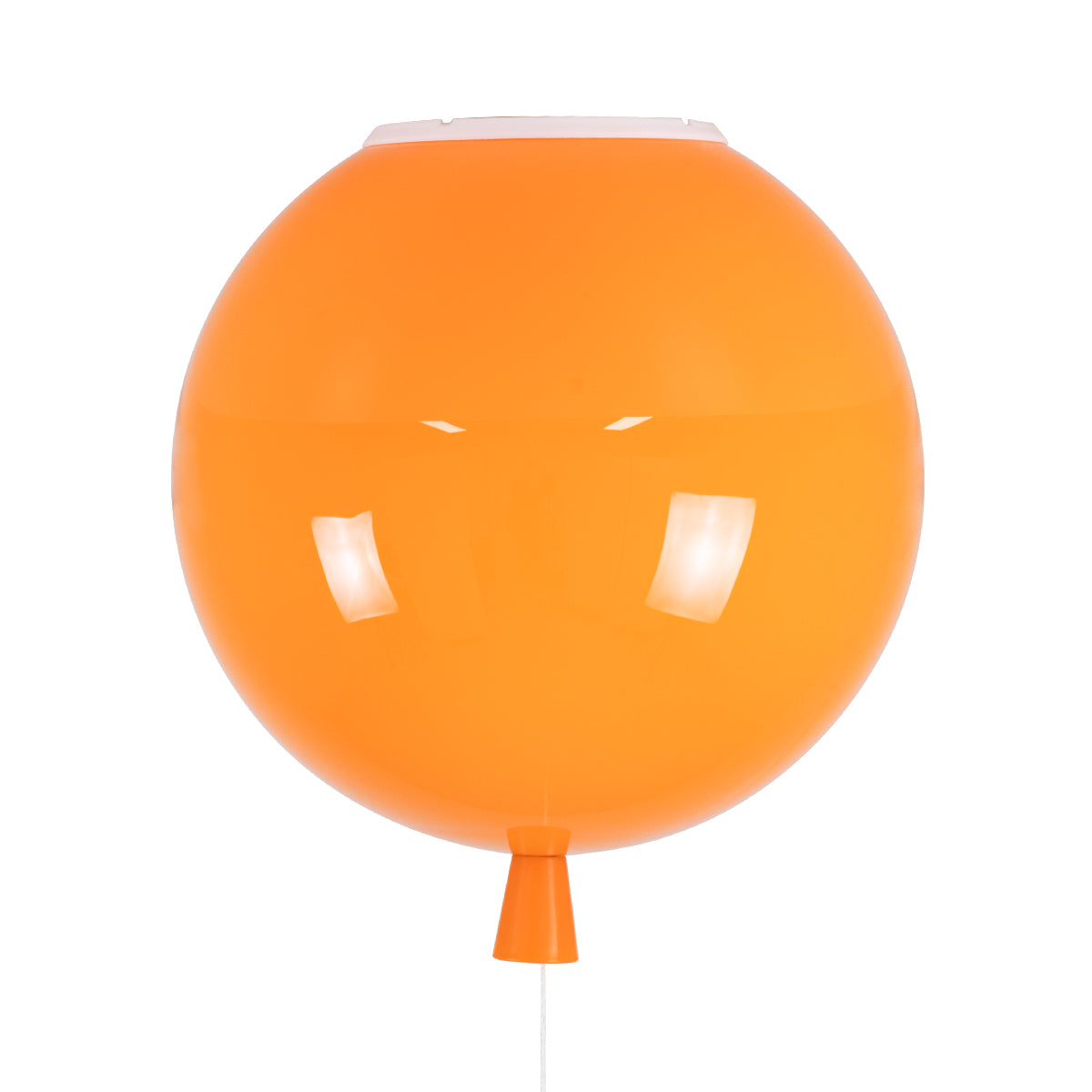 GloboStar® BALLOON 00650 Παιδικό Φωτιστικό Οροφής Μπάλα Μονόφωτο 1 x E27 IP20 Πορτοκαλί Πλαστικό με Ασημί Μέταλλο - Μ30 x Π30 x Υ33cm - ledmania.gr