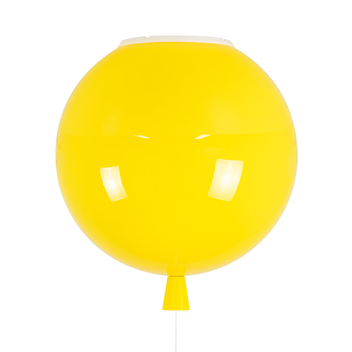 GloboStar® BALLOON 00651 Παιδικό Φωτιστικό Οροφής Μπάλα Μονόφωτο 1 x E27 IP20 Κίτρινο Πλαστικό με Ασημί Μέταλλο - Μ30 x Π30 x Υ33cm - ledmania.gr