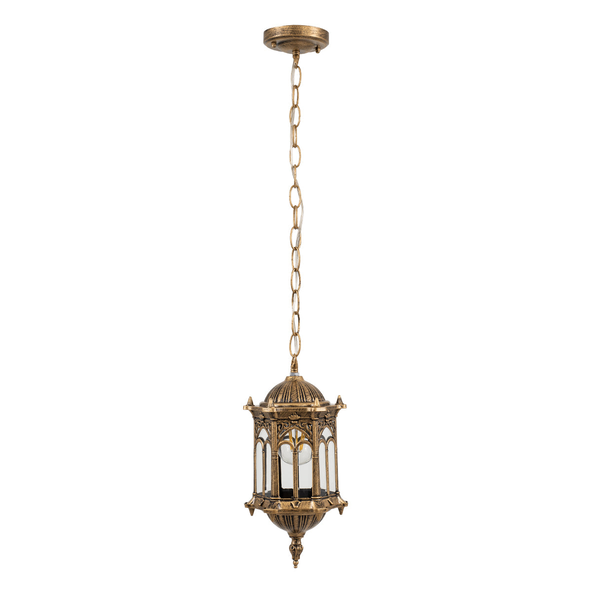 GloboStar® DARCY 00656 Vintage Κρεμαστό Φωτιστικό Πλέγμα Μονόφωτο 1 x E27 IP20 Μπρούτζινο Μέταλλο - Μ15.5 x Π15.5 x Υ32.5cm - ledmania.gr