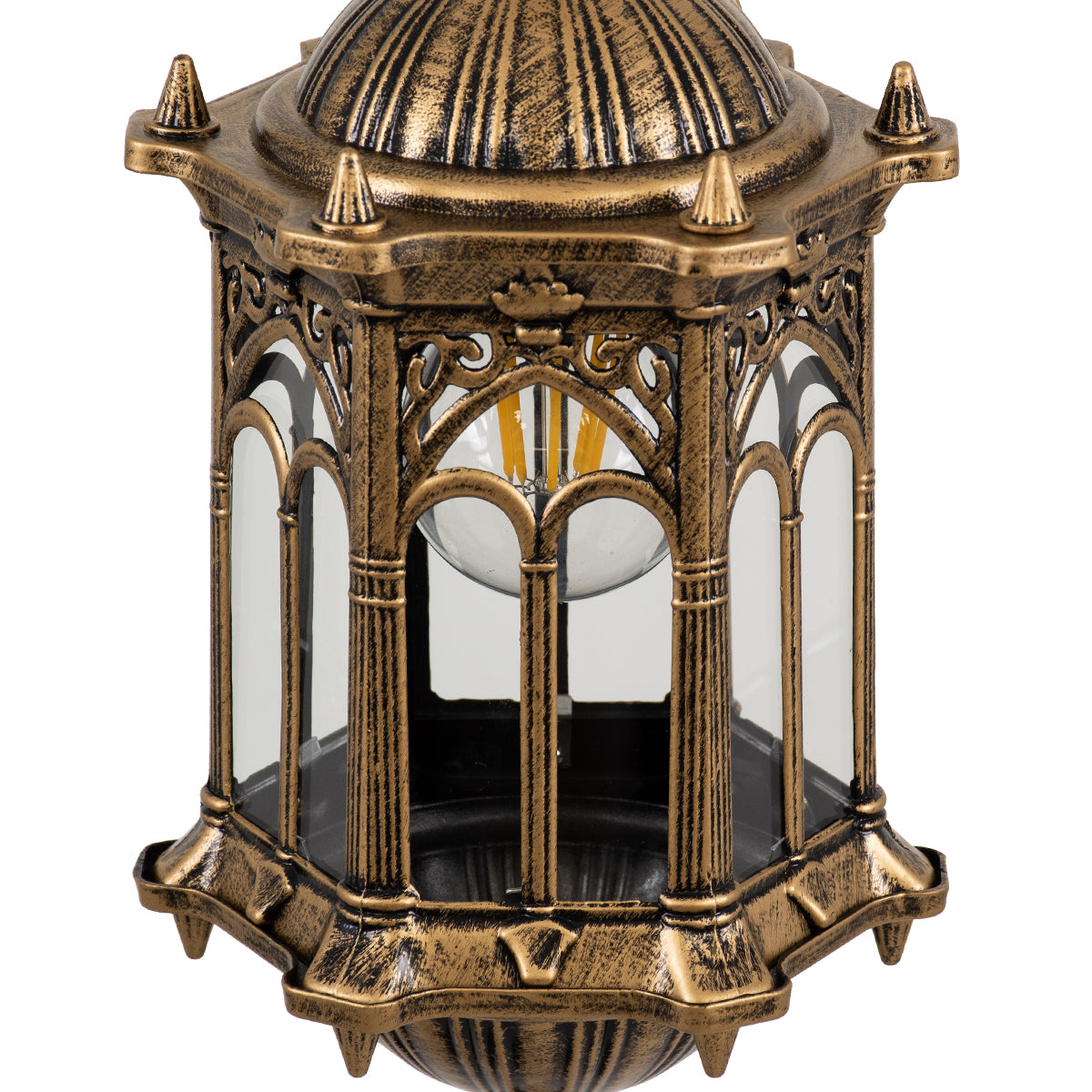 GloboStar® DARCY 00656 Vintage Κρεμαστό Φωτιστικό Πλέγμα Μονόφωτο 1 x E27 IP20 Μπρούτζινο Μέταλλο - Μ15.5 x Π15.5 x Υ32.5cm - ledmania.gr