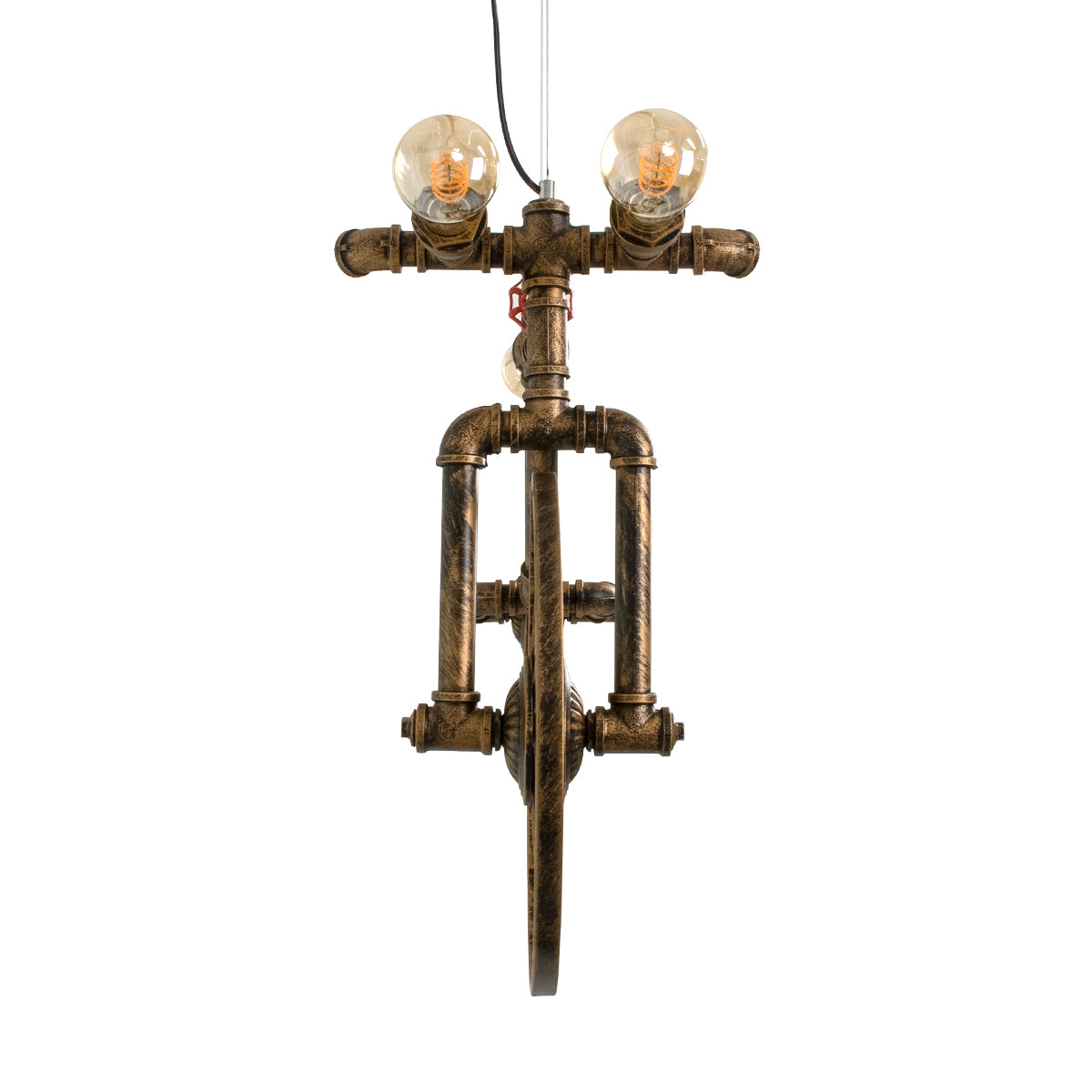 GLOBOSTAR® SWIFTWALKER 00660 Vintage Κρεμαστό Φωτιστικό Οροφής με Ντουί 3 x E27 AC 220-240V IP20 - Χάλκινο & Κόκκινο - Μ85 x Π29.5 x Υ55cm - ledmania.gr