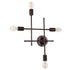 GloboStar® PIPING 00662 Vintage Industrial Επιτοίχιο Φωτιστικό Πολύφωτο Σκούρο Καφέ- Χάλκινο Μεταλλικό Πλέγμα Μ40 x Π9 x Υ52cm - ledmania.gr
