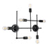 GloboStar® PIPING 00664-1 Vintage Φωτιστικό Οροφής Πλέγμα Πολύφωτο 6 x E27 IP20 Μαύρο Μέταλλο - Μ66 x Π9.5 x Υ49cm - ledmania.gr
