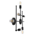 GloboStar® PIPING 00664-1 Vintage Φωτιστικό Οροφής Πλέγμα Πολύφωτο 6 x E27 IP20 Μαύρο Μέταλλο - Μ66 x Π9.5 x Υ49cm - ledmania.gr