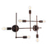 GloboStar® PIPING 00665 Vintage Επιτοίχιο Φωτιστικό Πολύφωτο 6 x E27 IP20 Χάλκινο Μέταλλο - Μ66 x Π9.5 x Υ49cm - ledmania.gr