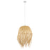 GloboStar® MANILA 00713 Boho Κρεμαστό Φωτιστικό Πλέγμα Μονόφωτο 1 x E27 IP20 Μπέζ Ξύλο - Μ50 x Π50 x Υ70cm - ledmania.gr