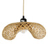 GloboStar® MEXICO 00718 Boho Κρεμαστό Φωτιστικό Πλέγμα Μονόφωτο 1 x E27 IP20 Μπεζ Ξύλο - Μ40 x Π30 x Y18cm - ledmania.gr