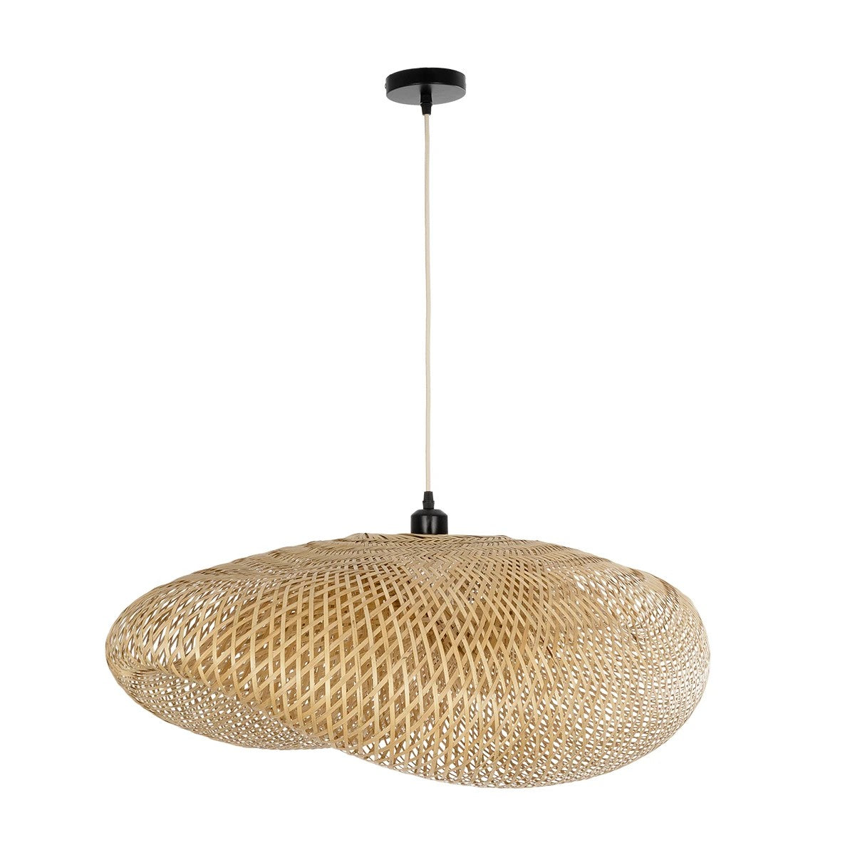 GLOBOSTAR® MEXICO 00720 Boho Κρεμαστό Φωτιστικό Οροφής με Ντουί 1 x E27 AC 220-240V IP20 - Μπεζ - Μ85 x Π55 x Υ36cm - ledmania.gr