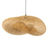 GloboStar® MEXICO 00721 Boho Κρεμαστό Φωτιστικό Οροφής Μονόφωτο 1 x E27 Μπεζ Ξύλινο Μπαμπού Μ100 x Π80 x Y35cm - ledmania.gr