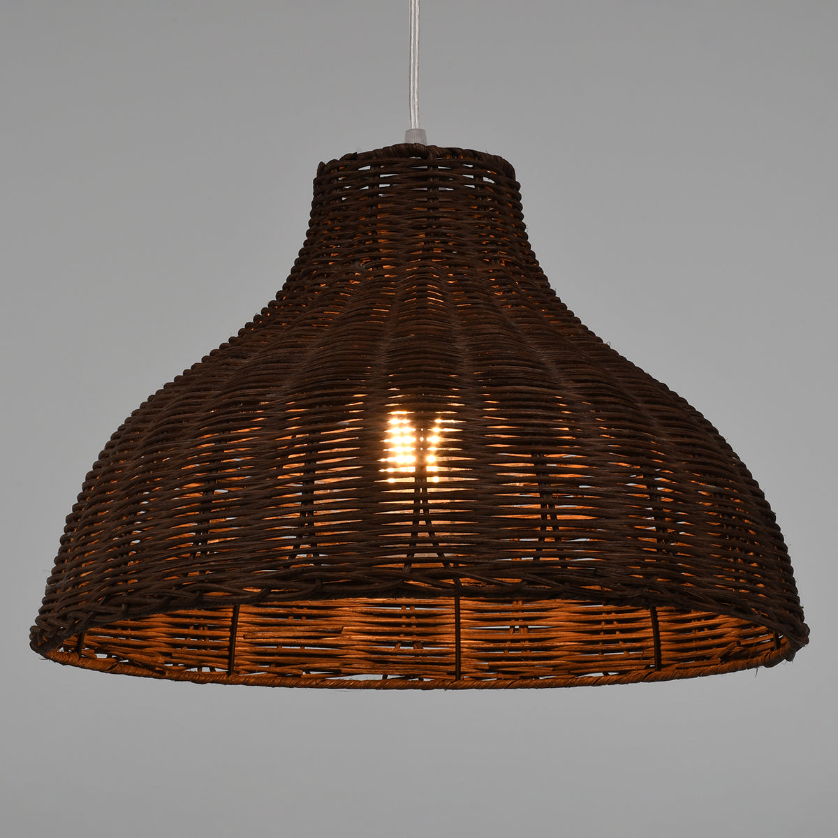 GLOBOSTAR® MAYOTTE 00725 Boho Κρεμαστό Φωτιστικό Οροφής με Ντουί 1 x E27 AC 220-240V IP20 - Καφέ - Μ40 x Π40 x Υ28cm - ledmania.gr