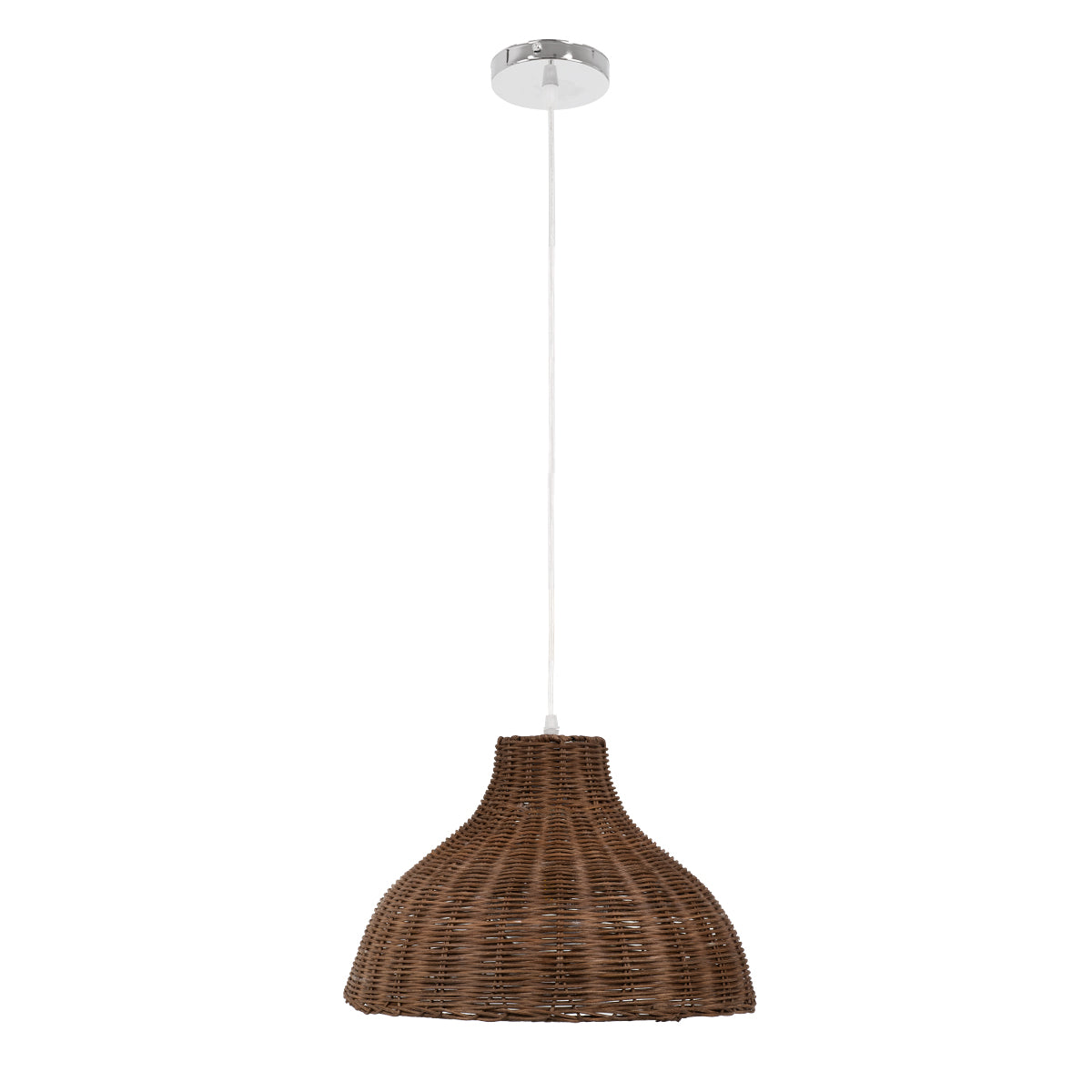 GLOBOSTAR® MAYOTTE 00725 Boho Κρεμαστό Φωτιστικό Οροφής με Ντουί 1 x E27 AC 220-240V IP20 - Καφέ - Μ40 x Π40 x Υ28cm - ledmania.gr