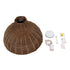 GLOBOSTAR® MAYOTTE 00725 Boho Κρεμαστό Φωτιστικό Οροφής με Ντουί 1 x E27 AC 220-240V IP20 - Καφέ - Μ40 x Π40 x Υ28cm - ledmania.gr