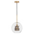 GloboStar® AVERY 00740 Μοντέρνο Κρεμαστό Φωτιστικό Μπάλα Μονόφωτο 1 x E27 IP20 Διάφανο Γυαλί με Χρυσό Μέταλλο - Μ30 x Π30 x Υ48cm - ledmania.gr
