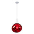 GLOBOSTAR® DIXAR 00762 Μοντέρνο Κρεμαστό Φωτιστικό Οροφής με Ντουί 1 x E27 AC 220-240V IP20 - Κόκκινο & Ασημί - Μ28 x Π28 x Υ40cm