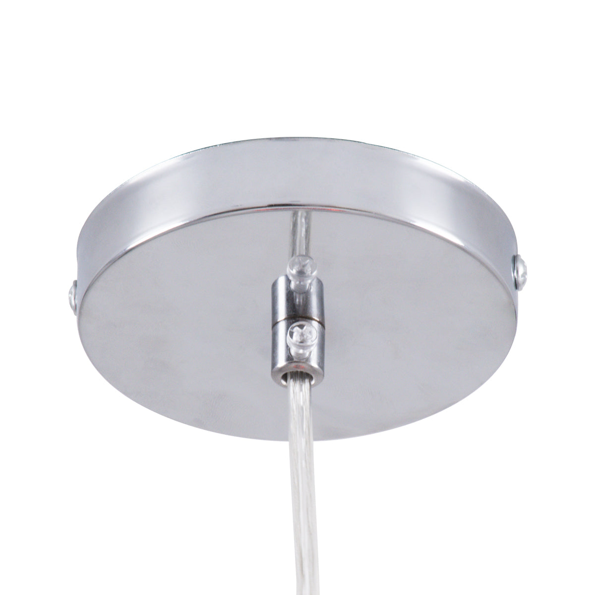 GLOBOSTAR® DIXAR 00762 Μοντέρνο Κρεμαστό Φωτιστικό Οροφής με Ντουί 1 x E27 AC 220-240V IP20 - Κόκκινο & Ασημί - Μ28 x Π28 x Υ40cm