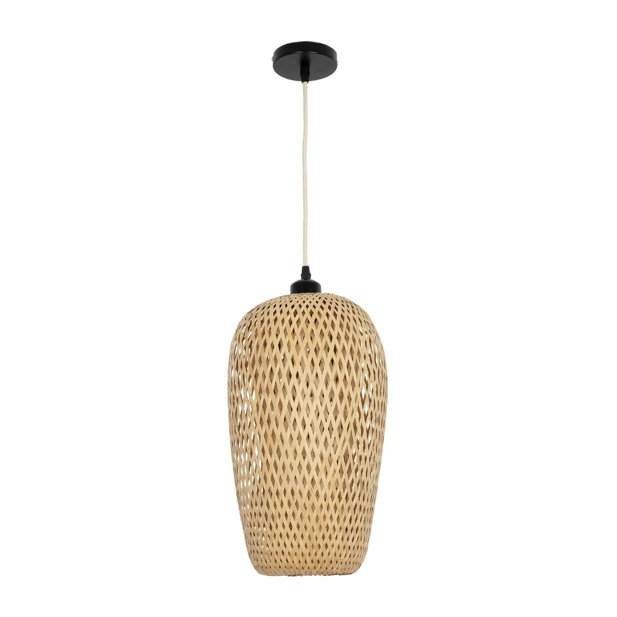 GLOBOSTAR® SAN TROPEZ 00764 Boho Κρεμαστό Φωτιστικό Οροφής με Ντουί 1 x E27 AC 220-240V IP20 - Μπεζ - Μ23 x Π23 x Υ42cm