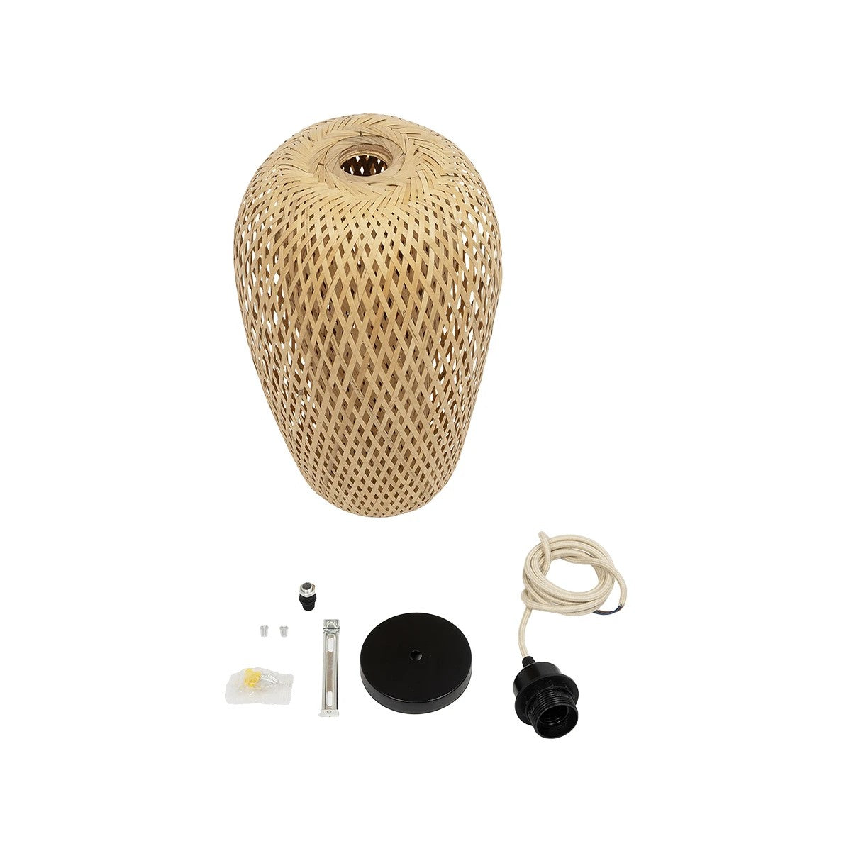 GLOBOSTAR® SAN TROPEZ 00764 Boho Κρεμαστό Φωτιστικό Οροφής με Ντουί 1 x E27 AC 220-240V IP20 - Μπεζ - Μ23 x Π23 x Υ42cm