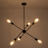 GLOBOSTAR® ZANE 00784 Μοντέρνο Φωτιστικό Οροφής με Ντουί 6 x E27 AC 220-240V IP20 - Μαύρο - Μ70 x Π70 x Υ100cm