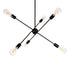 GLOBOSTAR® ZANE 00784 Μοντέρνο Φωτιστικό Οροφής με Ντουί 6 x E27 AC 220-240V IP20 - Μαύρο - Μ70 x Π70 x Υ100cm