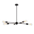 GLOBOSTAR® ZANE 00784 Μοντέρνο Φωτιστικό Οροφής με Ντουί 6 x E27 AC 220-240V IP20 - Μαύρο - Μ70 x Π70 x Υ100cm