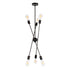 GLOBOSTAR® ZANE 00784 Μοντέρνο Φωτιστικό Οροφής με Ντουί 6 x E27 AC 220-240V IP20 - Μαύρο - Μ70 x Π70 x Υ100cm