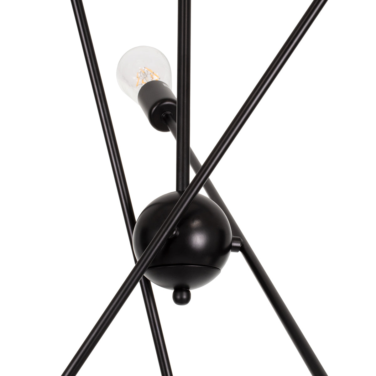 GLOBOSTAR® ZANE 00784 Μοντέρνο Φωτιστικό Οροφής με Ντουί 6 x E27 AC 220-240V IP20 - Μαύρο - Μ70 x Π70 x Υ100cm