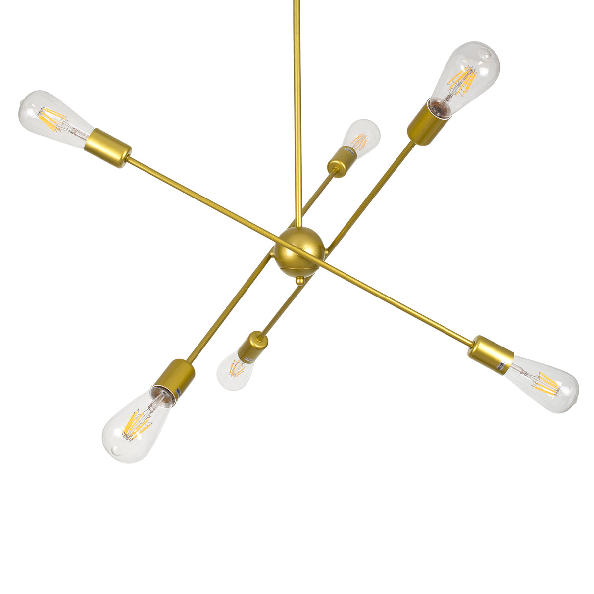 GloboStar® ZANE 00786 Μοντέρνο Φωτιστικό Οροφής Πολύφωτο Χρυσό Μεταλλικό Ράγα Φ70 x Y100cm - ledmania.gr