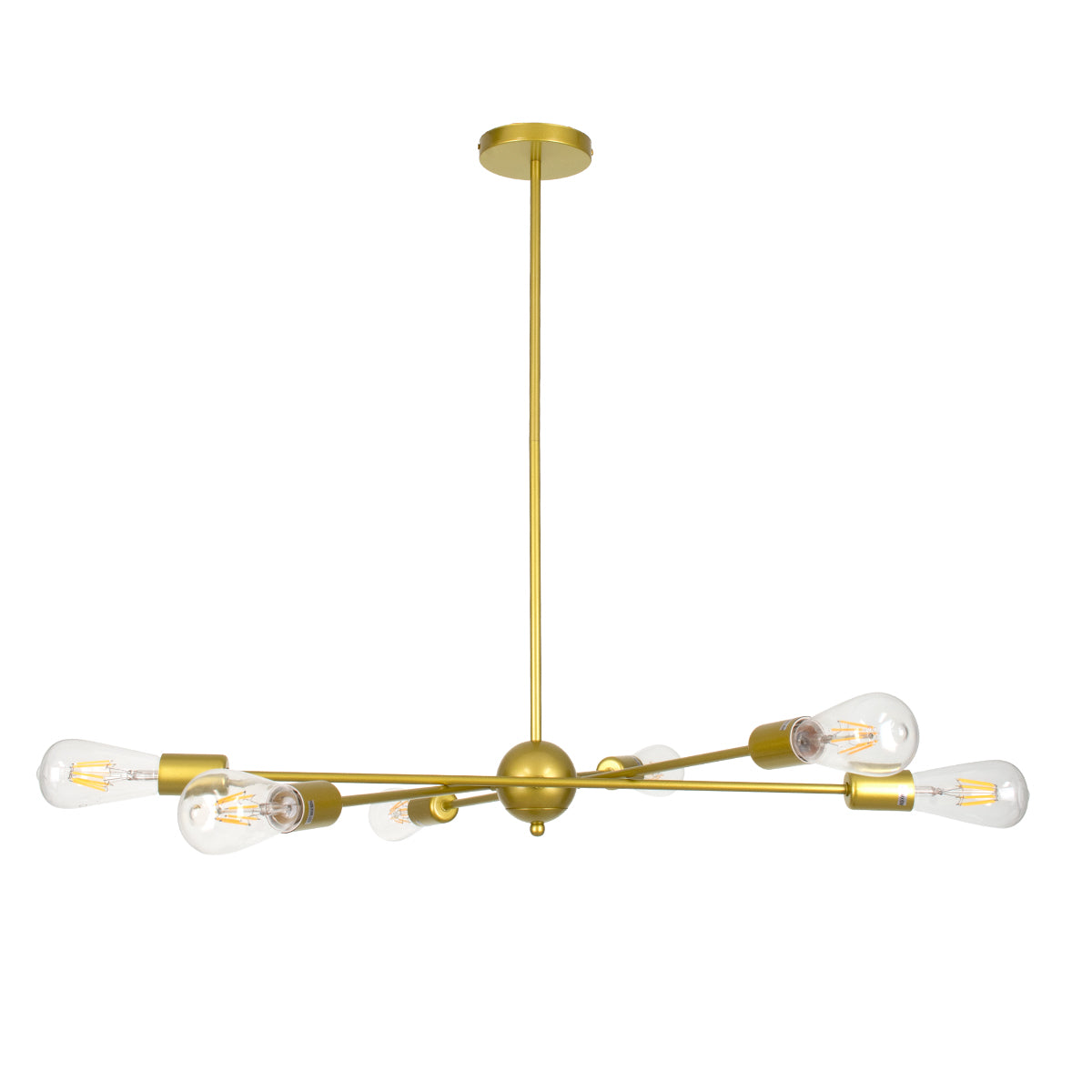 GloboStar® ZANE 00786 Μοντέρνο Φωτιστικό Οροφής Πολύφωτο Χρυσό Μεταλλικό Ράγα Φ70 x Y100cm - ledmania.gr