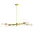 GloboStar® ZANE 00786 Μοντέρνο Φωτιστικό Οροφής Πολύφωτο Χρυσό Μεταλλικό Ράγα Φ70 x Y100cm - ledmania.gr