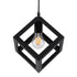 GLOBOSTAR® CUBE 00801 Μοντέρνο Κρεμαστό Φωτιστικό Οροφής με Ντουί 1 x E27 AC 220-240V IP20 - Μαύρο - Μ25 x Π25 x Υ25cm