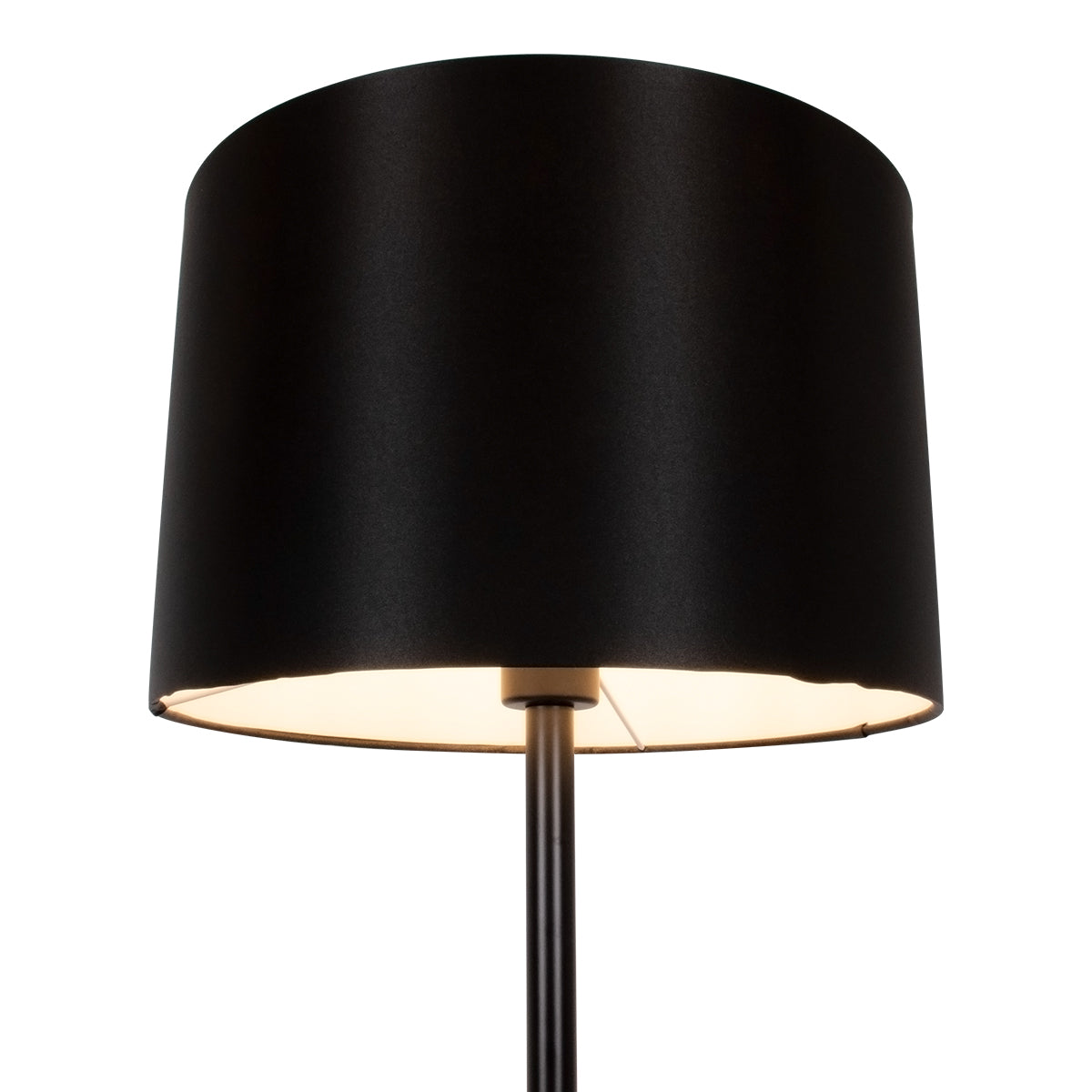 GloboStar® ASHLEY 00822 Μοντέρνο Επιδαπέδιο Φωτιστικό Μονόφωτο 1 x E27 IP20 Μαύρο Μέταλλο με Μαύρο Ύφασμα - Μ35 x Π35 x Υ145cm - ledmania.gr