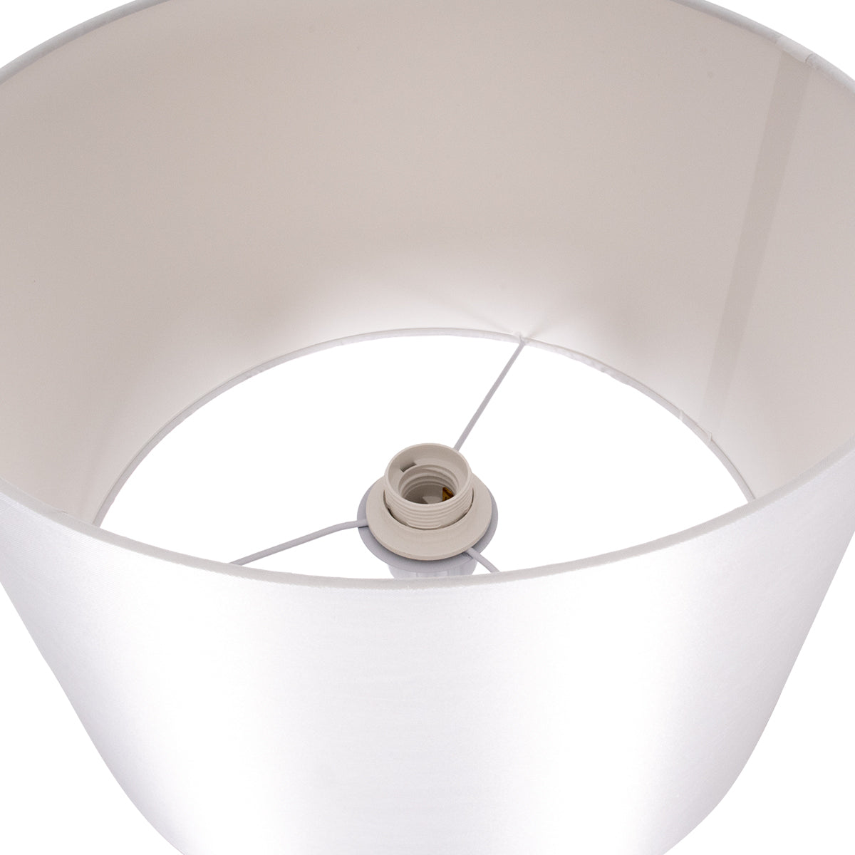 GLOBOSTAR® ASHLEY 00826 Μοντέρνο Επιδαπέδιο Φωτιστικό με Ντουί 1 x E27 AC 220-240V IP20 - Λευκό & Μπεζ - Μ40 x Π40 x Υ145cm