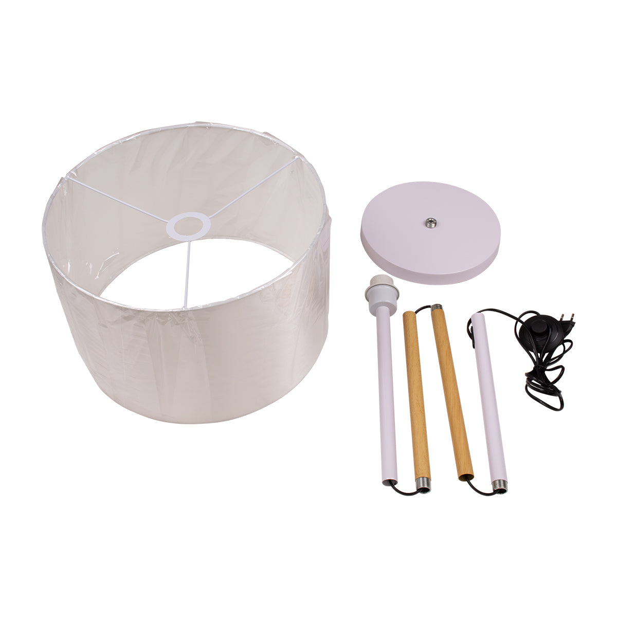 GLOBOSTAR® ASHLEY 00826 Μοντέρνο Επιδαπέδιο Φωτιστικό με Ντουί 1 x E27 AC 220-240V IP20 - Λευκό & Μπεζ - Μ40 x Π40 x Υ145cm