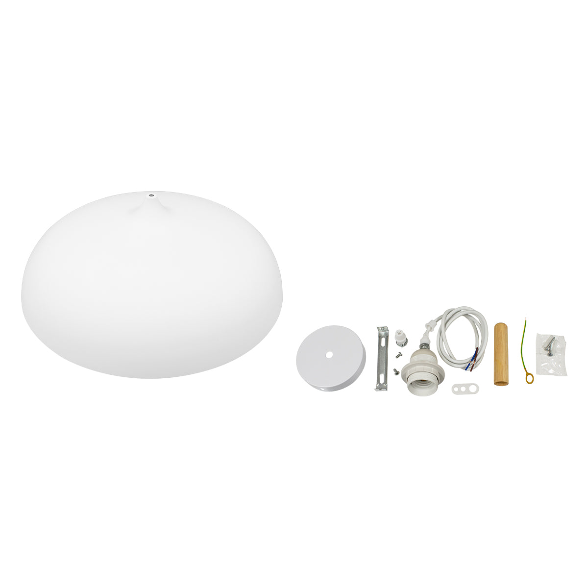 GLOBOSTAR® VALLETE 00837 Μοντέρνο Κρεμαστό Φωτιστικό Οροφής με Ντουί 1 x E27 AC 220-240V IP20 - Λευκό & Μπεζ - Μ60 x Π60 x Υ35cm