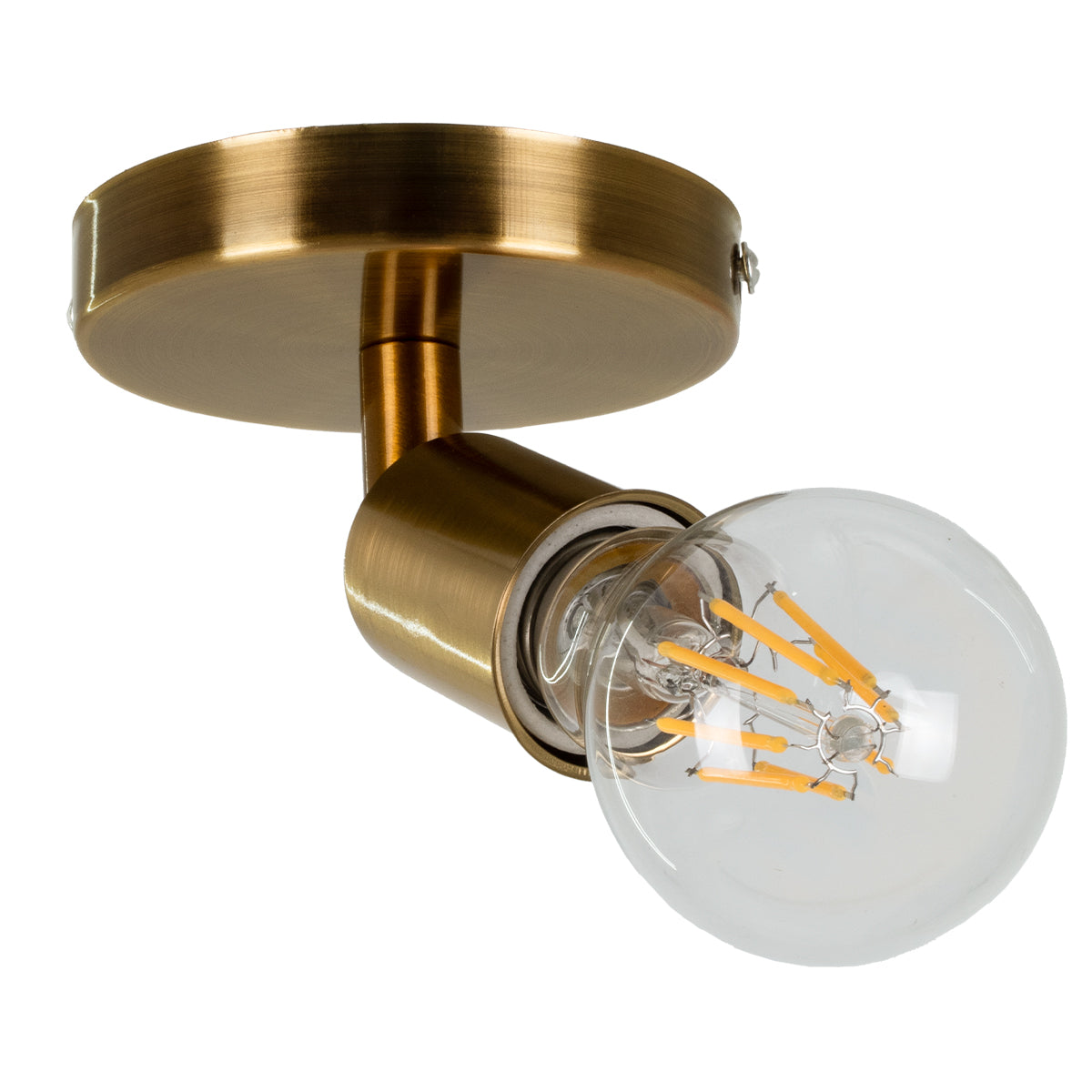 GLOBOSTAR® SARA 00846 Μοντέρνο Φωτιστικό Οροφής με Ντουί 1 x E27 AC 220-240V IP20 - Μπρούτζινο - Μ10 x Π10 x Υ10.3cm