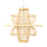 GloboStar® BALI 00861 Boho Κρεμαστό Φωτιστικό Πλέγμα Μονόφωτο 1 x E27 IP20 Μπεζ Ξύλο - Μ45 x Π45 x Υ42.5cm - ledmania.gr