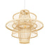 GloboStar® BALI 00861 Boho Κρεμαστό Φωτιστικό Πλέγμα Μονόφωτο 1 x E27 IP20 Μπεζ Ξύλο - Μ45 x Π45 x Υ42.5cm - ledmania.gr