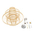 GloboStar® BALI 00861 Boho Κρεμαστό Φωτιστικό Πλέγμα Μονόφωτο 1 x E27 IP20 Μπεζ Ξύλο - Μ45 x Π45 x Υ42.5cm - ledmania.gr