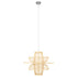GloboStar® BALI 00862 Boho Κρεμαστό Φωτιστικό Πλέγμα Μονόφωτο 1 x E27 IP20 Μπεζ Ξύλο - Μ60 x Π60 x Υ45cm - ledmania.gr