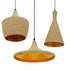 GloboStar® SHANGHAI ROPE 00875 Μοντέρνό Κρεμαστό Φωτιστικό Καμπάνα Σετ Τρίφωτο 3 x E27 IP20 Μπεζ Σχοινί με Χρυσό Μέταλλο - Μ81 x Π81 x Υ39cm - ledmania.gr