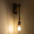 GLOBOSTAR® KENSI 00878 Boho Φωτιστικό Τοίχου - Απλίκα με Ντουί 1 x E27 AC 220-240V IP20 - Καφέ & Μπεζ - Μ7 x Π15 x Υ38cm - ledmania.gr