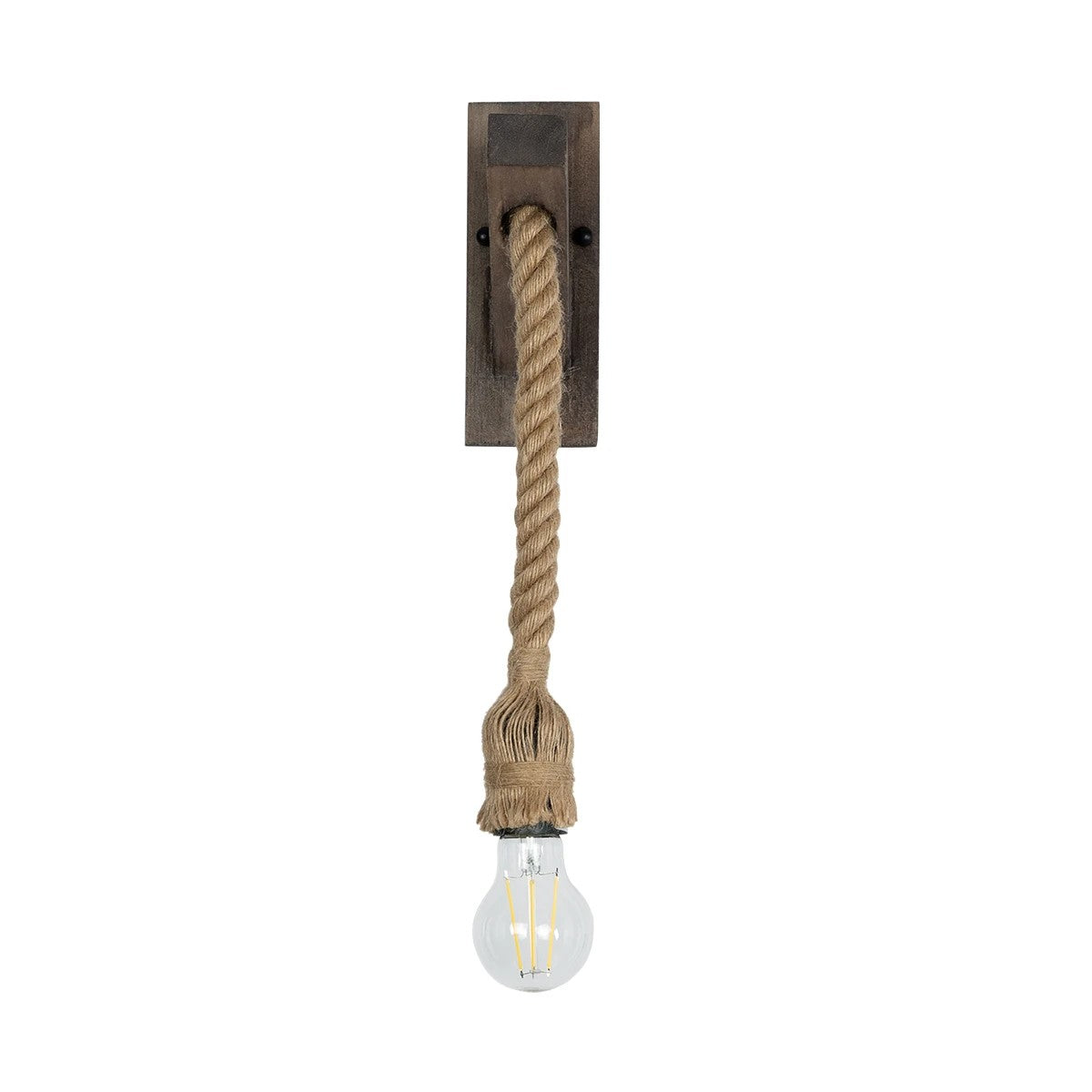 GLOBOSTAR® KENSI 00878 Boho Φωτιστικό Τοίχου - Απλίκα με Ντουί 1 x E27 AC 220-240V IP20 - Καφέ & Μπεζ - Μ7 x Π15 x Υ38cm - ledmania.gr
