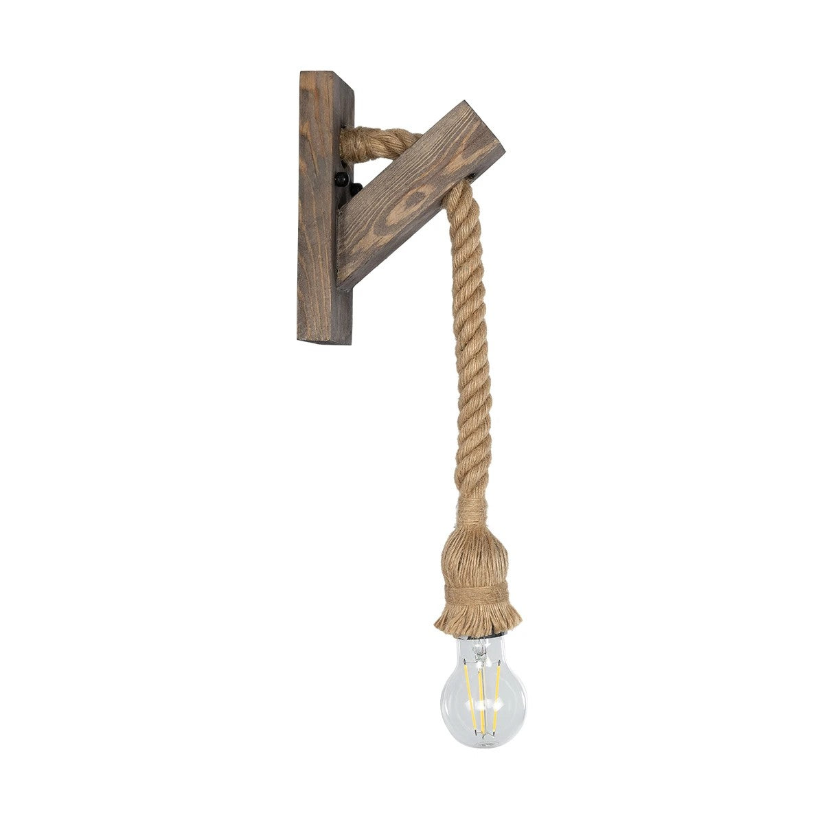 GLOBOSTAR® KENSI 00878 Boho Φωτιστικό Τοίχου - Απλίκα με Ντουί 1 x E27 AC 220-240V IP20 - Καφέ & Μπεζ - Μ7 x Π15 x Υ38cm - ledmania.gr