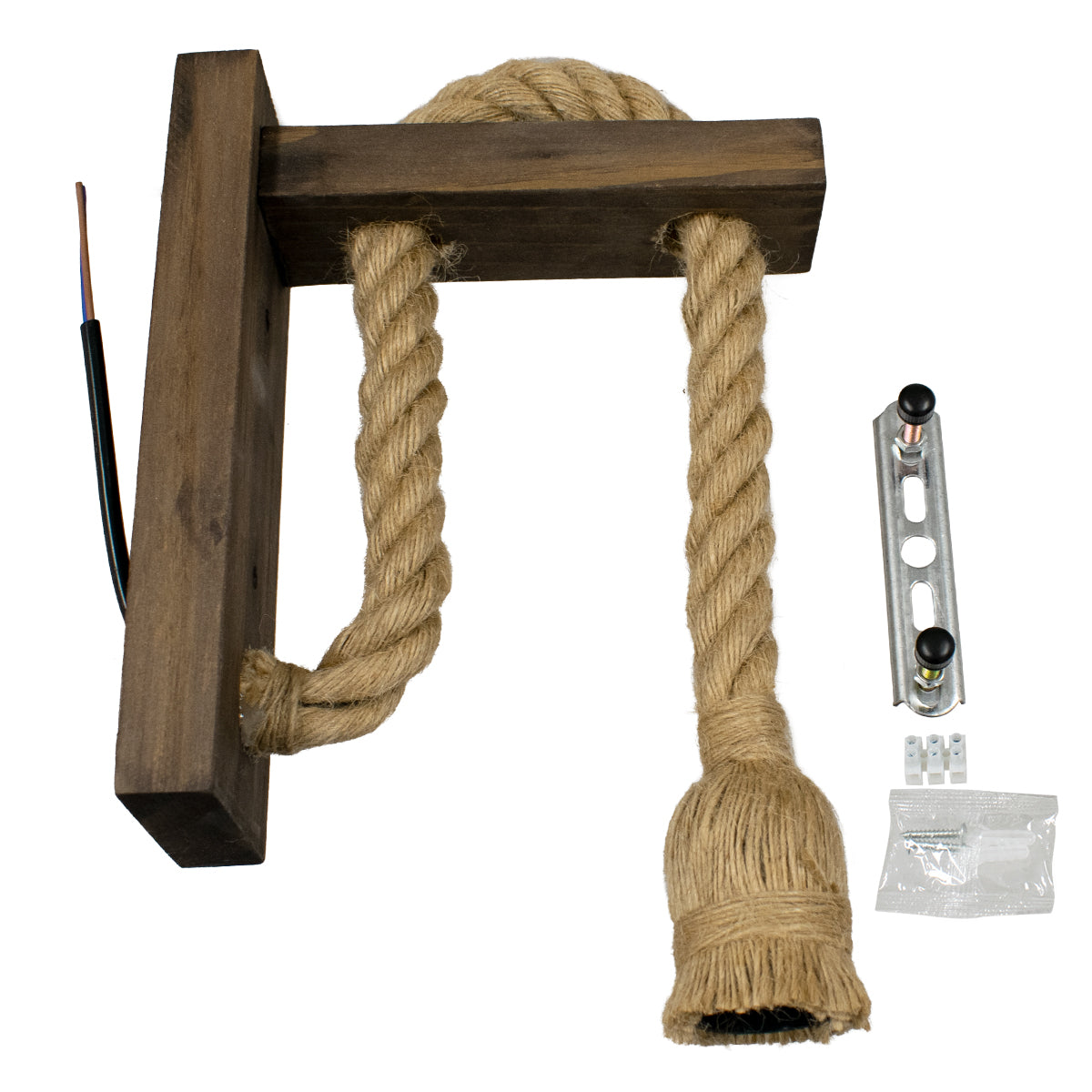 GLOBOSTAR® KENSI 00883 Boho Φωτιστικό Τοίχου - Απλίκα με Ντουί 1 x E27 AC 220-240V IP20 - Καφέ & Μπεζ - Μ7 x Π19 x Υ28cm - ledmania.gr