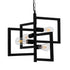 GloboStar® LOOP 00904 Μοντέρνο Κρεμαστό Φωτιστικό Ανάρτηση Πολύφωτο 4 x E27 IP20 Μαύρο Μέταλλο Μ52 x Π52 x Υ42cm - ledmania.gr