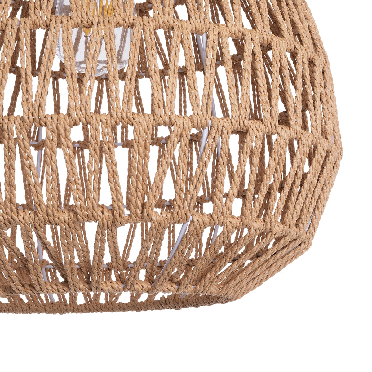 GLOBOSTAR® JJENSON 00911 Boho Κρεμαστό Φωτιστικό Οροφής με Ντουί 1 x E27 AC 220-240V IP20 - Μπεζ - Μ36 x Π36 x Υ30cm - ledmania.gr