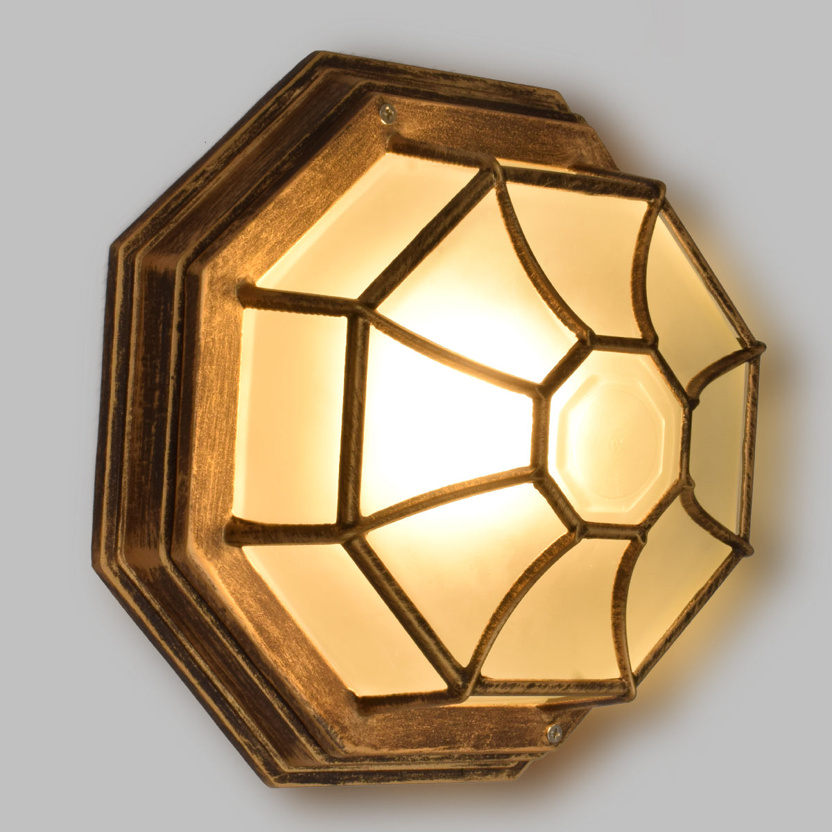 GloboStar® RUBY 00913 Vintage Φωτιστικό Πλαφονιέρα Οροφής Μονόφωτο 1 x E27 IP20 Χάλκινο Μέταλλο με Λευκό Γυαλί - Μ27 x Π27 x Υ12cm - ledmania.gr